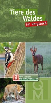 Buchcover mit Fotos von Wildschwein, Specht, jungem Hirsch und Fuchs im Wald